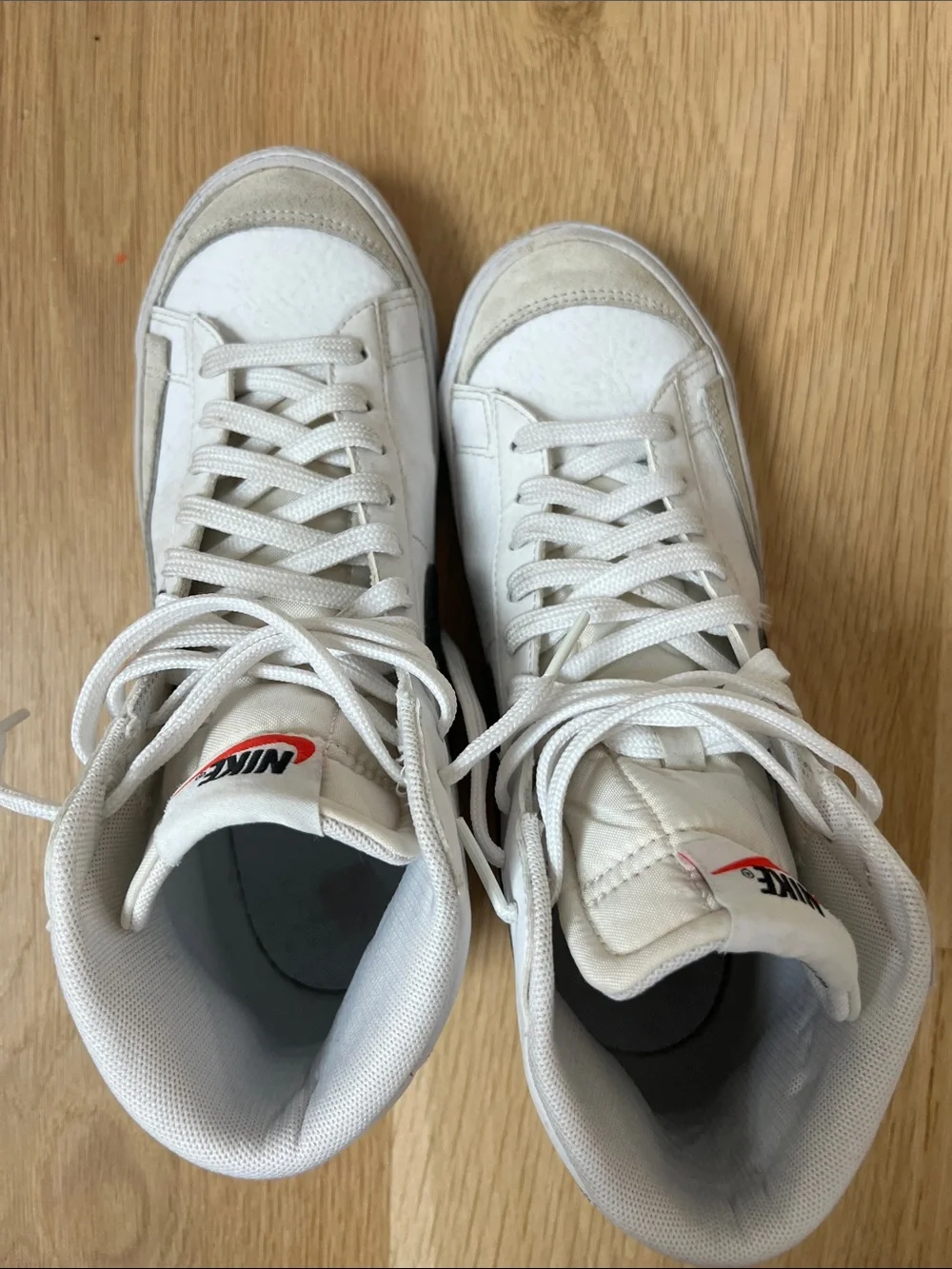 Nike Kids White and Black High-Top Sneakers